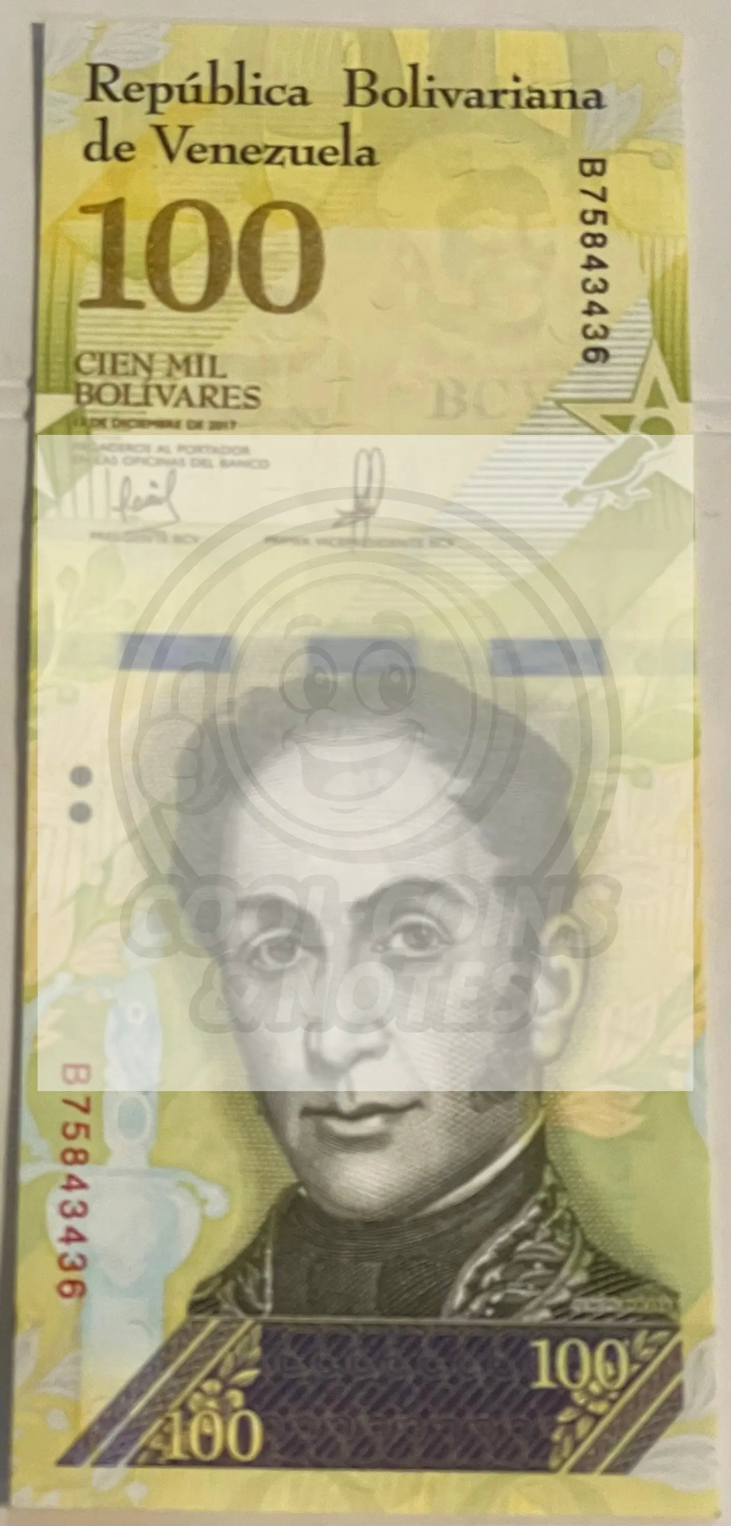 Venezuela 100000 Bolivares, 2017 P-100d UNC, World Banknote Currency - Cool Coins & Notes